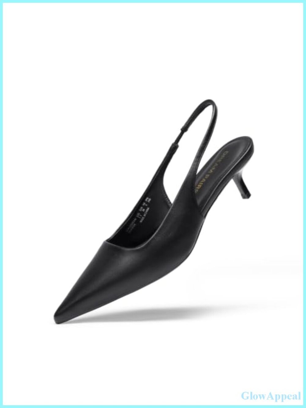Women's Pointed Toe Kitten Heel Slingback Pumps Faux Leather
